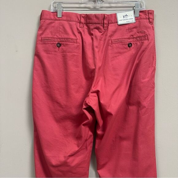 SOUTHERN TIDE Chino Pants Men Size 34 Skipjack Peach Salmon Pima Cotton - Picture 7 of 9